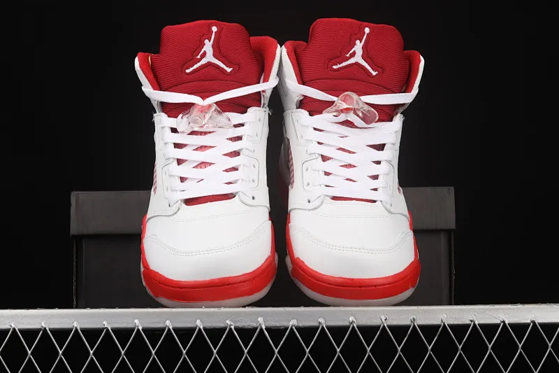 All categories Air Jordan Jordan series basketball shoes Air Jordan 5 G version Air Jordan 5 "What The" AJ5 Joe 5 White and Red Valentine's Day 440892-106